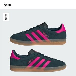 Adidas Gazelle Green with Pink Accents